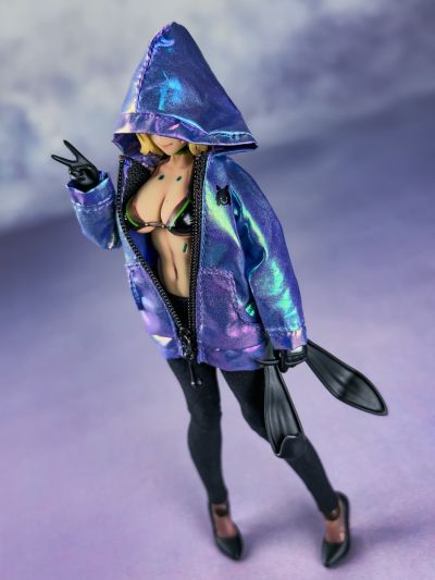 炫彩蓝紫色布制外套