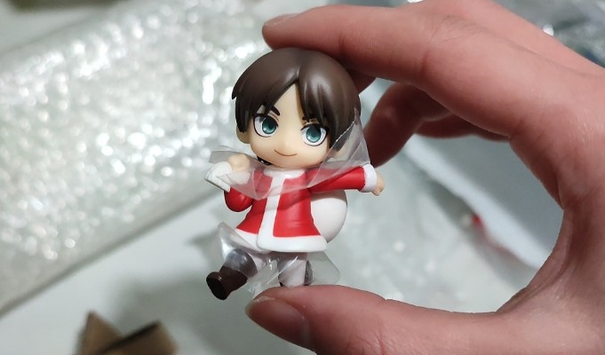 迷你黏土人 进击的巨人 艾伦·耶格尔 圣诞服Ver.