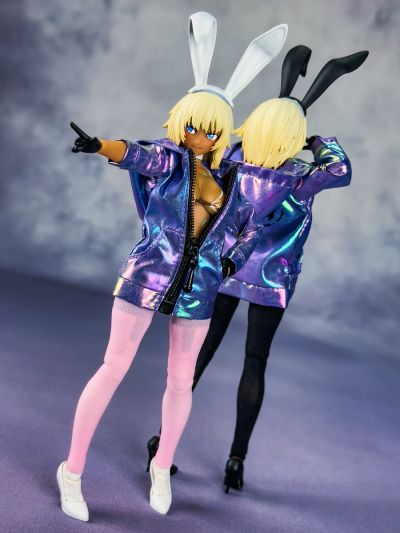 炫彩蓝紫色布制外套