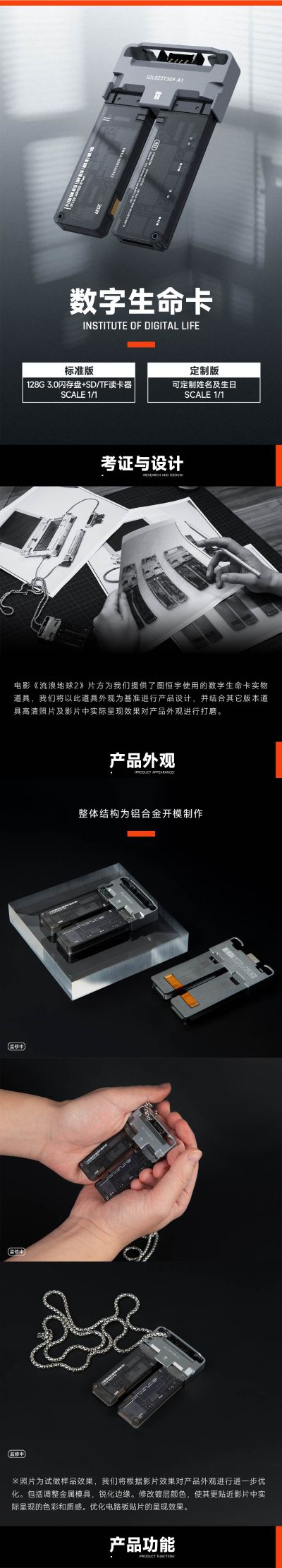 流浪地球2 数字生命卡 U盘+读卡器组合