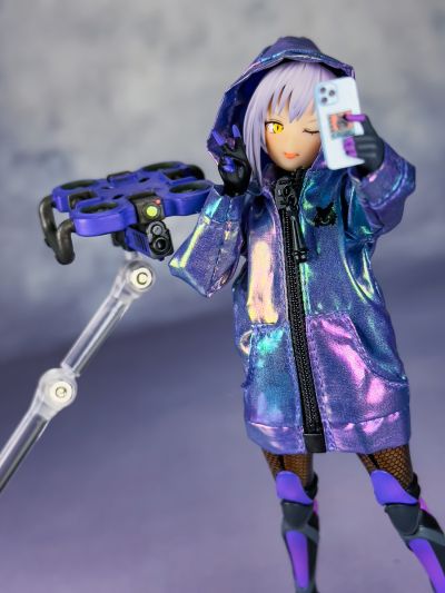 炫彩蓝紫色布制外套