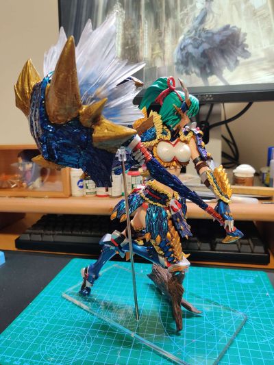 粘土人 #1407 怪物猎人世界：冰原 女猎人 雷狼龙阿尔法 Ver.