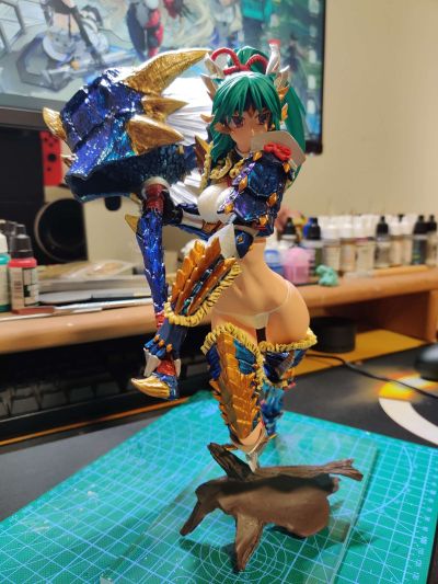 粘土人 #1407 怪物猎人世界：冰原 女猎人 雷狼龙阿尔法 Ver.