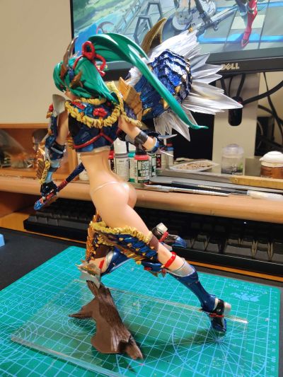 粘土人 #1407 怪物猎人世界：冰原 女猎人 雷狼龙阿尔法 Ver.