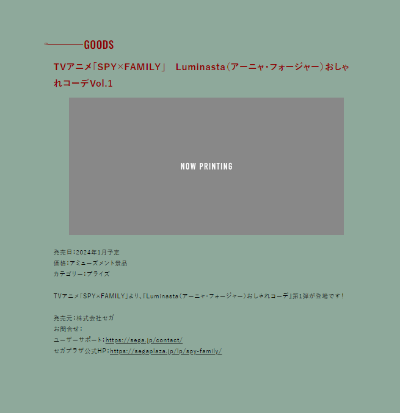 Luminasta 间谍过家家 动画版 阿尼亚·福杰 时尚装扮1