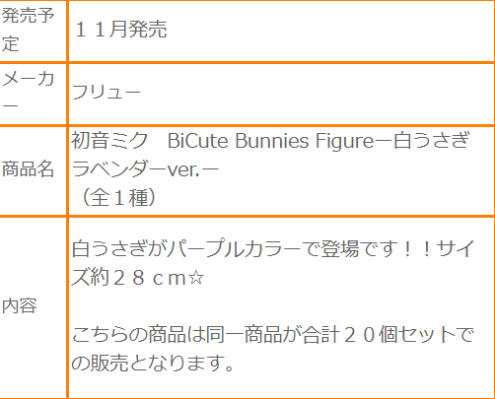 BiCute Bunnies 初音未来 -白色兔女郎 薰衣草配色-