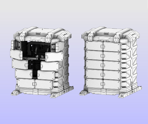 名场面还原系列 机动战士高达 水星的魔女  【GS07-A】  机动战士集装箱 旧化版