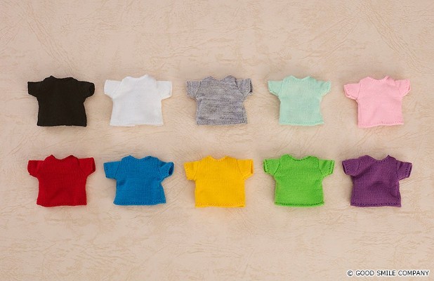 粘土娃 服装 T恤（白色/黑色/灰色/浅蓝色/粉红色/红色/蓝色/黄色/绿色/紫色）