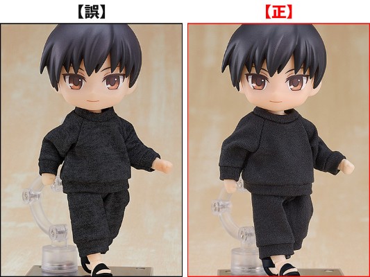 粘土娃 服装套组 休闲针织衫（黑色/灰色）