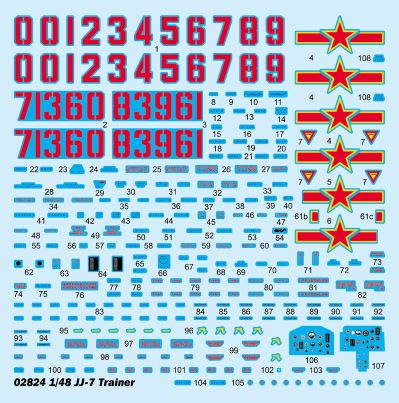 编号:02824 1/48 军用飞机系列 中国歼教-7教练机