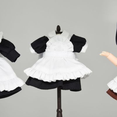 粘土娃 工作穿搭 短版女仆服（黑色/棕色）
