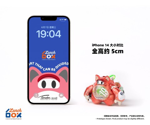 LUNCH BOX 小浣熊电车拼装模型 熊丸 石榴红