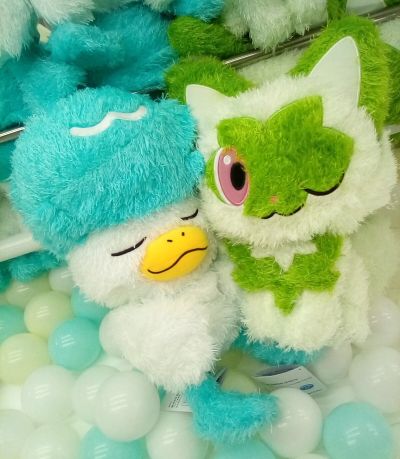 宝可梦毛绒玩偶 休闲时光 新叶喵 润水鸭