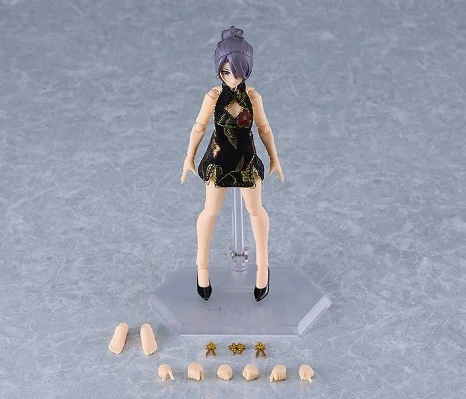 figma#569c 女性素体 (末花) 与 黑色短款旗袍装