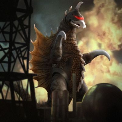 东宝大怪兽系列 地球攻击命令 哥斯拉大战盖刚 盖刚（1972）夜间配色 发光板