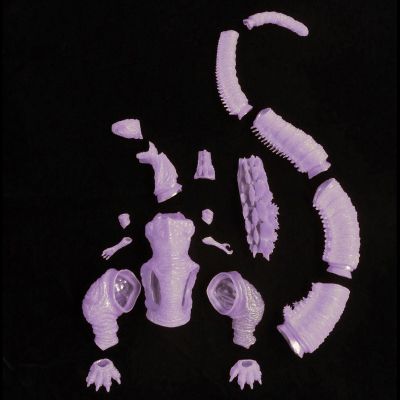 东宝大怪兽系列 新·哥斯拉 哥斯拉 软胶套件（咆哮荧光紫透明版）