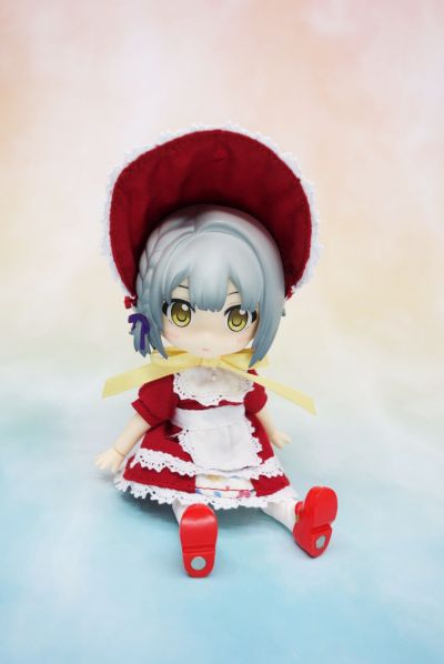 粘土娃 服装套组 复古连身裙（红色/黑色）