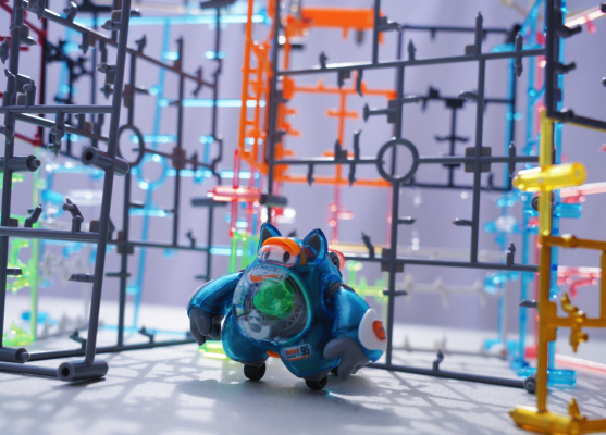 LUNCH BOX 小浣熊电车拼装模型 熊丸 黑丸