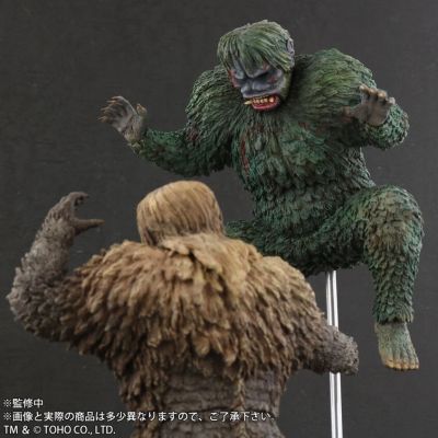 东宝大怪兽系列 科学怪人的怪兽 山达大战盖拉 软胶雕像