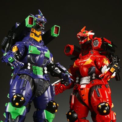 东宝30厘米系列 哥斯拉大战新世纪福音战士 3式机龙（2003版）重武装型 EVA2号机配色