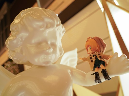 粘土娃 保暖套装 靴子 与 牛角扣大衣（米白色/橘色）