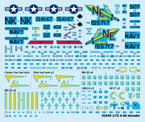 编号：01640 1/72 军用飞机系列 美国A-6A"入侵者"攻击机