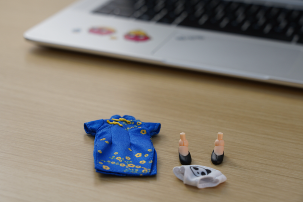 粘土娃 服装套装 旗袍（红色/蓝色）