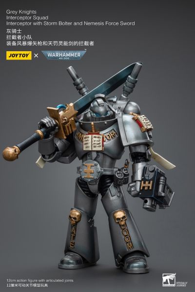 战锤40000 灰骑士 拦截者小队 装备风暴爆矢枪和天罚灵能剑的拦截者