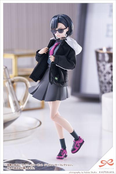 创彩少女庭园 小衣橱 拉链连帽衫 灰色/冰蓝色/黑色