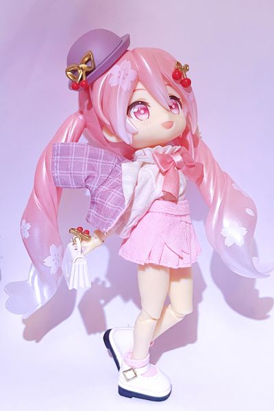 粘土娃 初音未来 樱花未来 赏花装扮