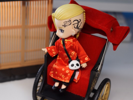 粘土娃 服装套装 长款唐装(红色/蓝色)