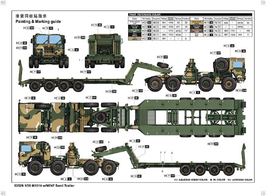 编号:63529 1/35 装甲车辆系列 M1014拖车拖M747半挂车