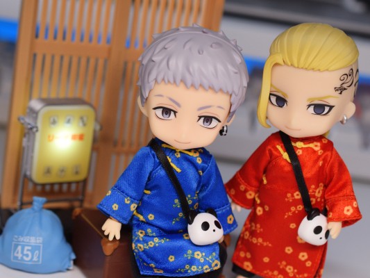 粘土娃 服装套装 长款唐装(红色/蓝色)