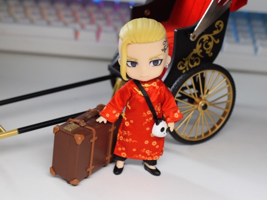 粘土娃 服装套装 长款唐装(红色/蓝色)