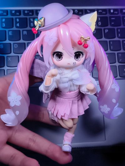 粘土娃 初音未来 樱花未来 赏花装扮