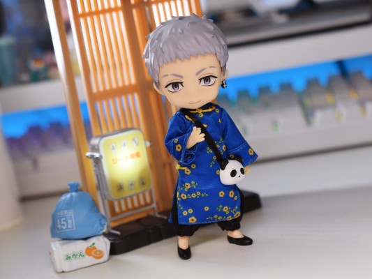 粘土娃 服装套装 长款唐装(红色/蓝色)