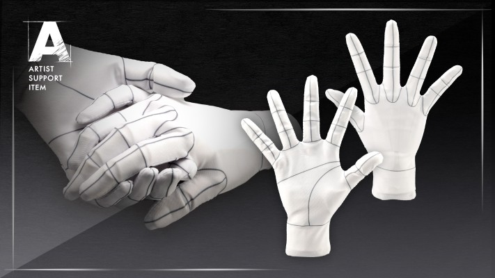 艺术参考工具 手部模型专用手套/右手 -网格线-、左手 -网格线-