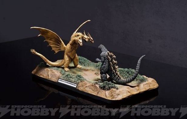 哥斯拉诞生60周年 哥斯拉大战基多拉 北海道原野之战模型