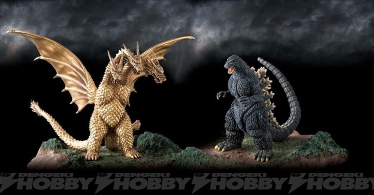 哥斯拉诞生60周年 哥斯拉大战基多拉 北海道原野之战模型