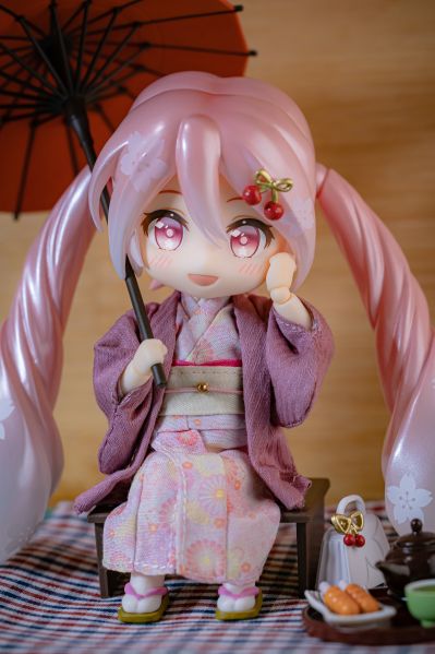 粘土娃 服装套组 和服 女孩 （粉红色/绿色）