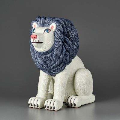 三沢厚彦 ANIMALS 狮子 灰色 软胶完成品