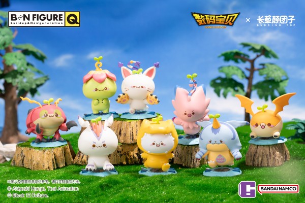 BN FIGURE Q系列 数码宝贝×长草颜团子 联名商品第一弹盲盒