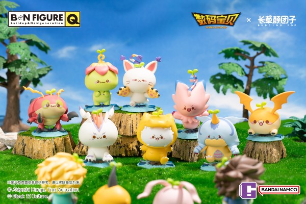 BN FIGURE Q系列 数码宝贝×长草颜团子 联名商品第一弹盲盒