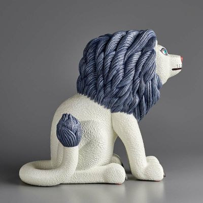 三沢厚彦 ANIMALS 狮子 灰色 软胶完成品