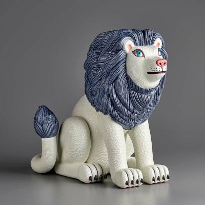 三沢厚彦 ANIMALS 狮子 灰色 软胶完成品