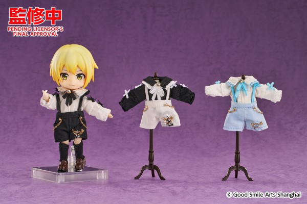 粘土娃 服装套组 背带裤套装（白与黑／黑与白／白与萨克森蓝）