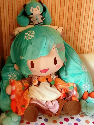 初音未来系列 雪未来2024  Fuwa Petit 可爱软绵绵玩偶 超大尺寸