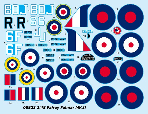 编号：05823 1/48 军用飞机系列 英国“管鼻鹱”MK.II舰载战斗机