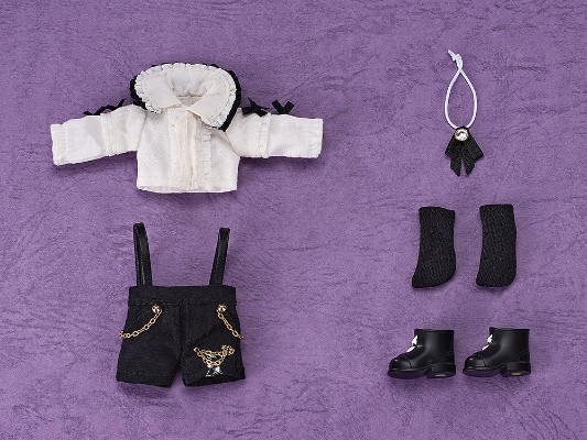 粘土娃 服装套组 背带裤套装（白与黑／黑与白／白与萨克森蓝）