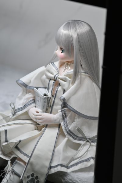 AOD527-FFW  s*t*j × 艾莉丝收集 小型 芙露露～毛绒绒的牧师小猫～白猫